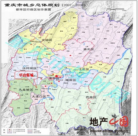 九龙坡区在重庆主城区中的相对位置图