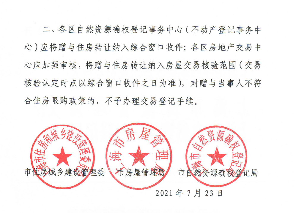 上海：明日起通过赠与方式转让住房 5年内仍记入赠与人套数_中国网地产