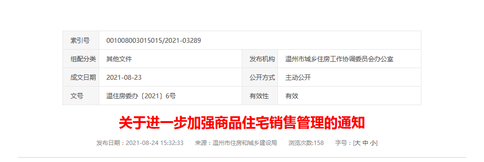 温州出台商品房销售六大措施 二手房抱团涨价将受严厉打击_中国网地产