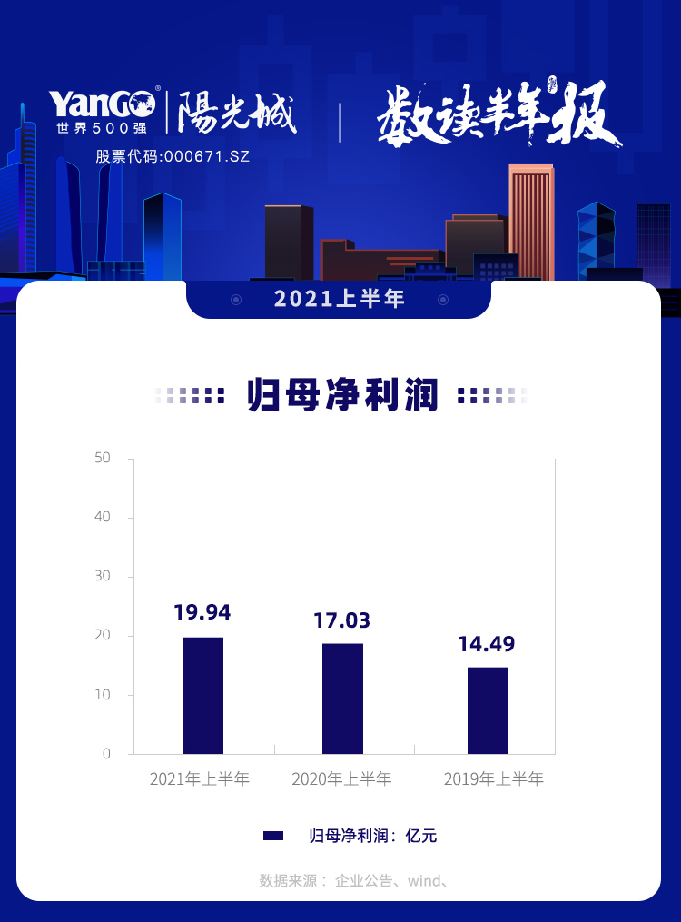 图说年报丨阳光城：上半年归母净利润19.94亿元 实现每股收益0.45元_中国网地产