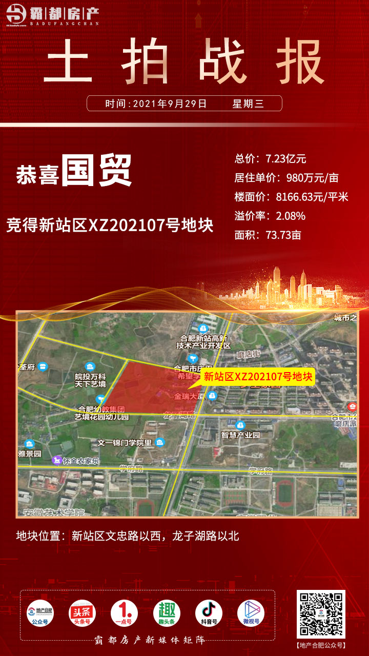 【土拍快報】國貿競得新站區XZ202107號地塊_中國網地産