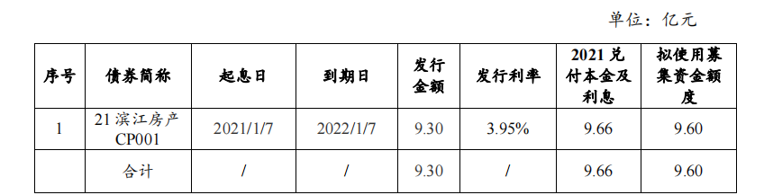 滨江集团：完成发行9.6亿元超短期融资券 票面利率4%_中国网地产