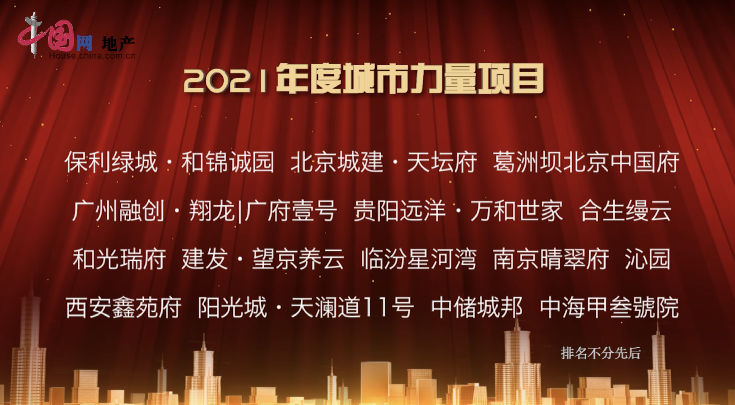 多個項目獲“2021中國房地産行業城市力量”稱號_中國網地産